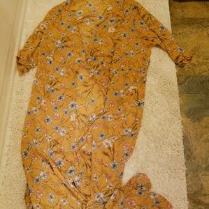 4x plus floral duster cardigan